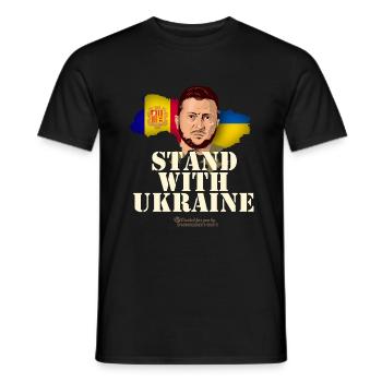 Ukraine Andorra - Männer T-Shirt - Schwarz - Vorne - AI Model Male 178 light (178cm)