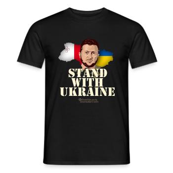 Ukraine Malta T-Shirt Design - Männer T-Shirt - Schwarz - Vorne - AI Model Male 178 light (178cm)
