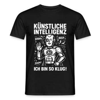 Super IA avec supériorité - T-shirt homme - noir - Devant - AI Model Male 178 light (178cm)