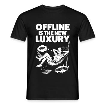 Offline is the New Luxury - Hängematte - Männer T-Shirt - Schwarz - Vorne - AI Model Male 178 light (178cm)