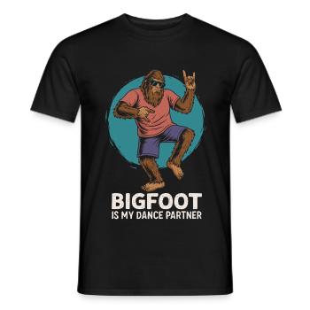 Bigfoot dansant dans un style rétro - T-shirt homme - noir - Devant - AI Model Male 178 light (178cm)