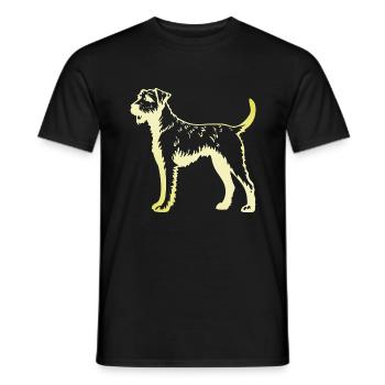 Airedale Terrier Hund Silhouette - Männer T-Shirt - Schwarz - Vorne - AI Model Male 178 light (178cm)