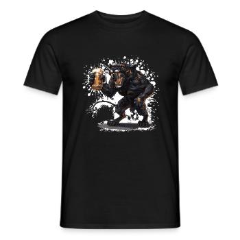 Panther Bier Lustig - Männer T-Shirt - Schwarz - Vorne - AI Model Male 178 light (178cm)