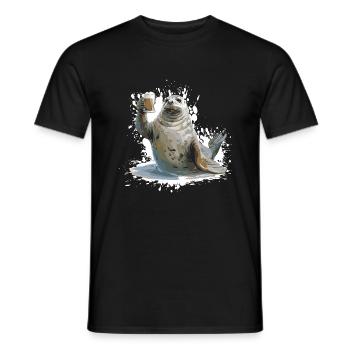 Robbe Beer Funny - Men's T-Shirt - black - Front - AI Model Male 178 light (178cm)