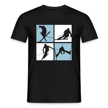 Skiing - Männer T-Shirt - Schwarz - Vorne - AI Model Male 178 light (178cm)