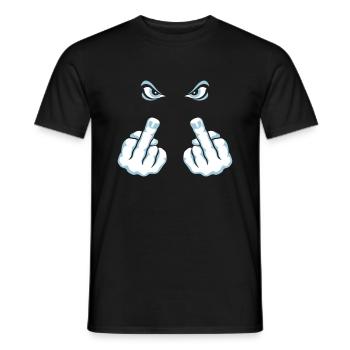 The Finger (Fuck Off / Fuck You) - Men's T-Shirt - black - Front - AI Model Male 178 light (178cm)