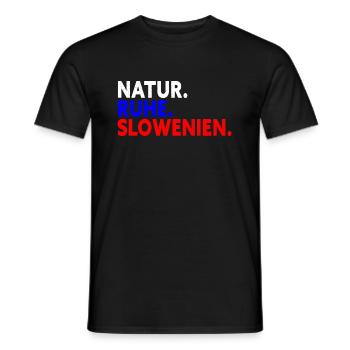 Nature Tranquility Slovenia Gift Slovenia Holiday - Men's T-Shirt - black - Front - AI Model Male 178 light (178cm)