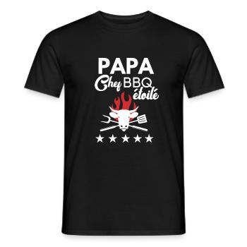 PAPA chef bbq étoilé - T-shirt homme - noir - Devant - AI Model Male 178 light (178cm)