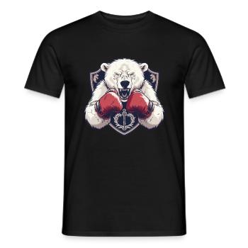 Polar Bear Polar Bear Boxer MMA Logo - Men's T-Shirt - black - Front - AI Model Male 178 light (178cm)
