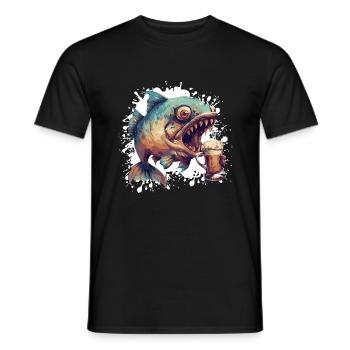 Piranha Fische Bier - Männer T-Shirt - Schwarz - Vorne - AI Model Male 178 light (178cm)