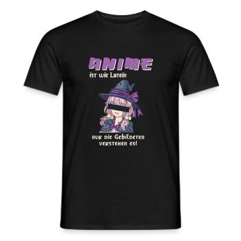 Anime ist wie Latein - Männer T-Shirt - Schwarz - Vorne - AI Model Male 178 light (178cm)