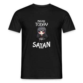 Maybe Today Satan I Satanic Creepy Cute Anime Girl - Men's T-Shirt - black - Front - AI Model Male 178 light (178cm)