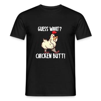 Devine quoi? Chicken Butt I Drôle de dicton - T-shirt homme - noir - Devant - AI Model Male 178 light (178cm)