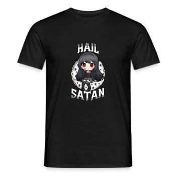 Hail Satan I Creepy Cute Witch - Men's T-Shirt - black - Front - AI Model Male 178 light (178cm)