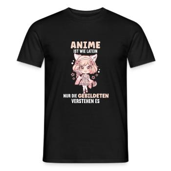 Anime ist wie Latein I Cute Anime Girl - Männer T-Shirt - Schwarz - Vorne - AI Model Male 178 light (178cm)