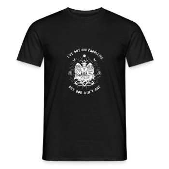 I got 666 problems but God ain't one I Baphomet - Men's T-Shirt - black - Front - AI Model Male 178 light (178cm)