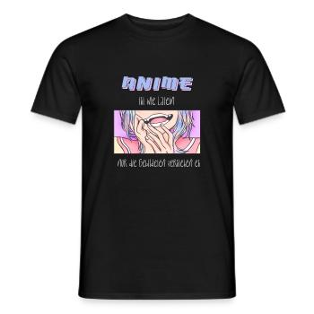 Anime ist wie Latein I Creepy Cute Anime Girl - Männer T-Shirt - Schwarz - Vorne - AI Model Male 178 light (178cm)
