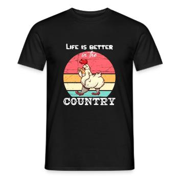 La vie est meilleure dans le pays I agriculteur agriculteur - T-shirt homme - noir - Devant - AI Model Male 178 light (178cm)