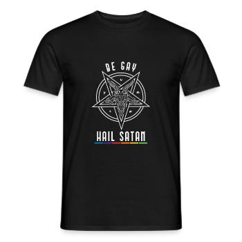 Be Gay Hail Satan LGBT Satanist - Männer T-Shirt - Schwarz - Vorne - AI Model Male 178 light (178cm)