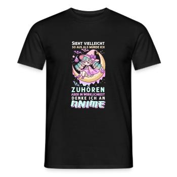 Anime Manga Kawaii Girl Creepy Cute - Männer T-Shirt - Schwarz - Vorne - AI Model Male 178 light (178cm)
