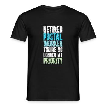 Retired Postal Worker Funny Mailman - Men's T-Shirt - black - Front - AI Model Male 178 light (178cm)