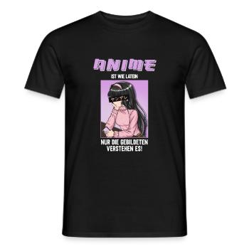Anime Ist Wie Latein I Anime Girl - Männer T-Shirt - Schwarz - Vorne - AI Model Male 178 light (178cm)