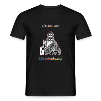 I'm Not Gay I'm Satanic Gay I LGBT - Männer T-Shirt - Schwarz - Vorne - AI Model Male 178 light (178cm)