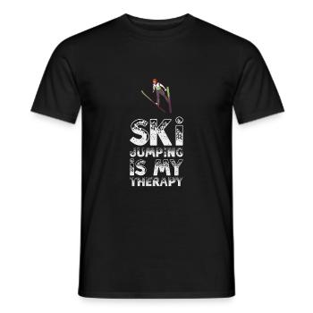Ski Jumping Is My Therapy I Wintersport Sport - Männer T-Shirt - Schwarz - Vorne - AI Model Male 178 light (178cm)