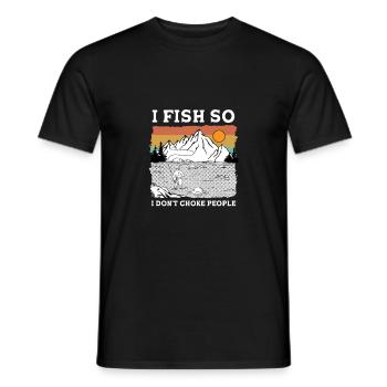 Je pêche pour ne pas étouffer les gens Je pêche drôle - T-shirt homme - noir - Devant - AI Model Male 178 light (178cm)