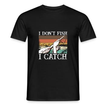 Je ne pêche pas J’attrape Je pêche à la mouche Drôle - T-shirt homme - noir - Devant - AI Model Male 178 light (178cm)