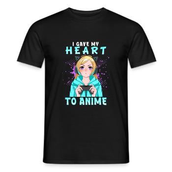 J’ai donné mon cœur à l’anime I Otaku Kawaii Girl - T-shirt homme - noir - Devant - AI Model Male 178 light (178cm)