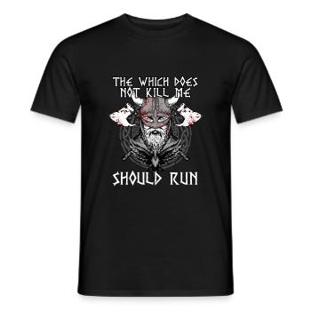 CE QUI NE ME TUE PAS DEVRAIT COURIR - T-shirt homme - noir - Devant - AI Model Male 178 light (178cm)