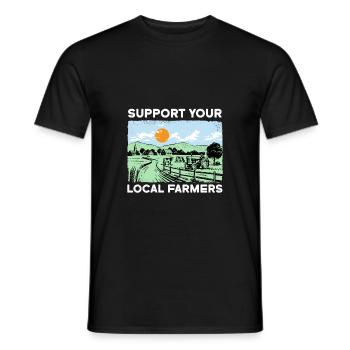 SUPPORT YOUR LOCAL FARMERS I Farming - Men's T-Shirt - black - Front - AI Model Male 178 light (178cm)