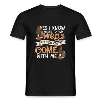Yes i know where to find the Morels I Schwammerl - Männer T-Shirt - Schwarz - Vorne - AI Model Male 178 light (178cm)