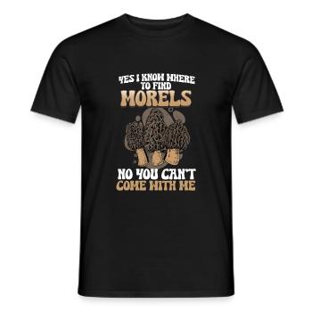 Yes i know where to find the Morels I Pilz sammeln - Männer T-Shirt - Schwarz - Vorne - AI Model Male 178 light (178cm)