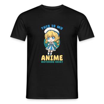 This Is My Anime Watching Shirt I Kawaii Girl - Männer T-Shirt - Schwarz - Vorne - AI Model Male 178 light (178cm)