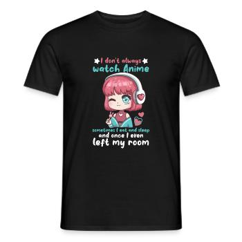Je ne regarde pas toujours l’anime I cute Chibi Kawaii - T-shirt homme - noir - Devant - AI Model Male 178 light (178cm)