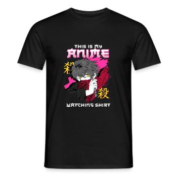This Is My Anime Watching Shirt I Kawaii Otaku - Männer T-Shirt - Schwarz - Vorne - AI Model Male 178 light (178cm)