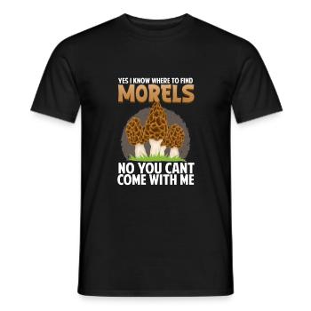 Yes I Know Where To Find Good Morels I Schwammerl - Männer T-Shirt - Schwarz - Vorne - AI Model Male 178 light (178cm)