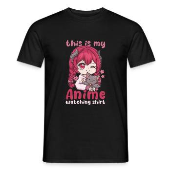 This Is My Anime Watching Shirt I Kawaii Otaku - Männer T-Shirt - Schwarz - Vorne - AI Model Male 178 light (178cm)