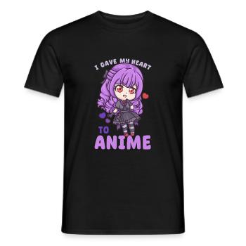 J’ai donné mon cœur à l’anime I manga kawaii otaku - T-shirt homme - noir - Devant - AI Model Male 178 light (178cm)