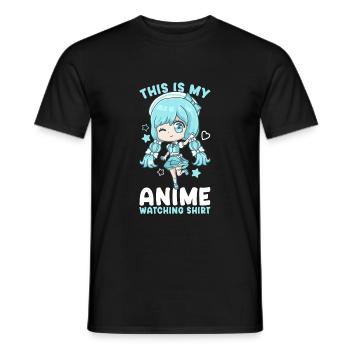 This Is My Anime Watching Shirt I Kawaii Otaku - Männer T-Shirt - Schwarz - Vorne - AI Model Male 178 light (178cm)