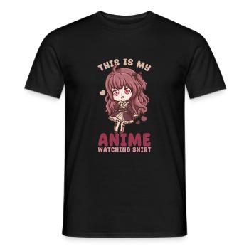 This Is My Anime Watching Shirt I Kawaii Otaku - Männer T-Shirt - Schwarz - Vorne - AI Model Male 178 light (178cm)