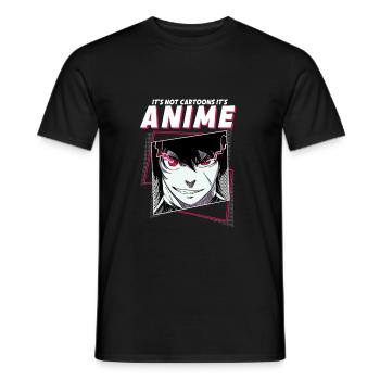 ANIME BOYS3 ITSNOTCARTOONSITSANIME - Men's T-Shirt - black - Front - AI Model Male 178 light (178cm)