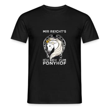CROWNEDHORSE2MIRREICHTSICHGEHZUMPONYHOF - Männer T-Shirt - Schwarz - Vorne - AI Model Male 178 light (178cm)