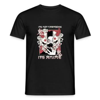 ANIME BOYS2 ITSNORCARTOONSITANIME - Men's T-Shirt - black - Front - AI Model Male 178 light (178cm)