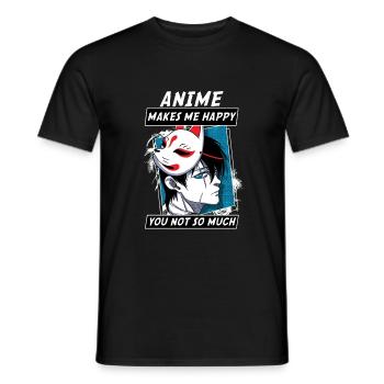 ANIME BOYS4 ANIMEMAKESMEHAPPYYOUNOTSOMUCH - Men's T-Shirt - black - Front - AI Model Male 178 light (178cm)