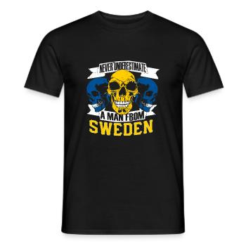 NeverUnderestimate Sweden - Men's T-Shirt - black - Front - AI Model Male 178 light (178cm)