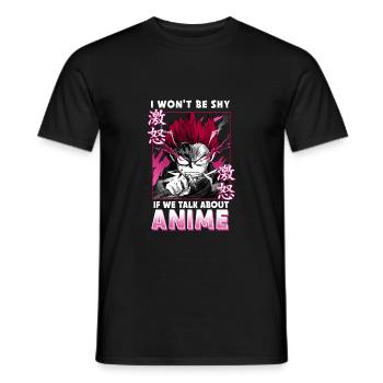 ANIME BOYS IWONTBESHYIFWETALKABOUTANIME - Men's T-Shirt - black - Front - AI Model Male 178 light (178cm)
