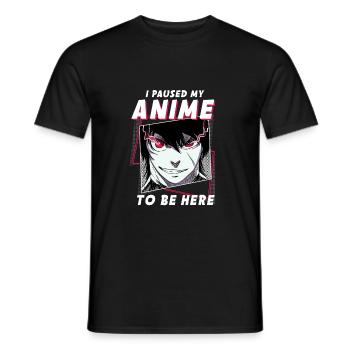 ANIME BOYS3 IPAUSEDMYANIMEJUSTTOBEHERE - Men's T-Shirt - black - Front - AI Model Male 178 light (178cm)